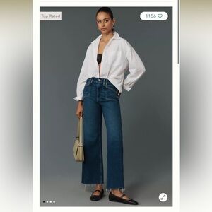 Paige Anessa Wide Leg Crop Jeans in Amoroso Denim Wash Size 26 Like NEW